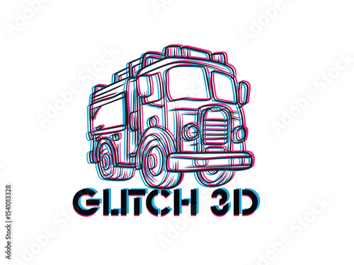 car glitch 3D object for kids education