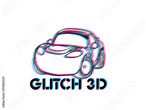 car glitch 3D object for kids education