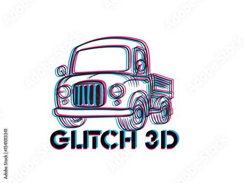 car glitch 3D object for kids education