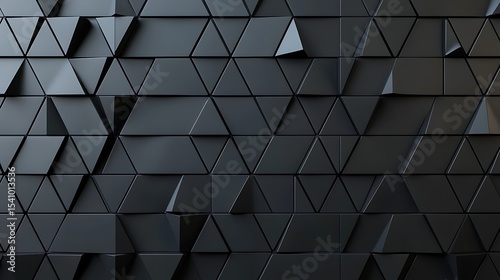 Fototapeta Naklejka Na Ścianę i Meble -  Abstract 3d rendering of chaotic black geometric shapes. Modern background design.