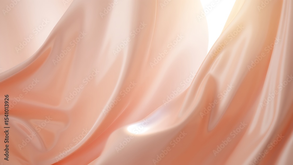 Fototapeta premium Peach Silk Drape Elegant Texture and Light Play
