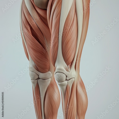 A realistic human thigh with defined muscles and natural lighting