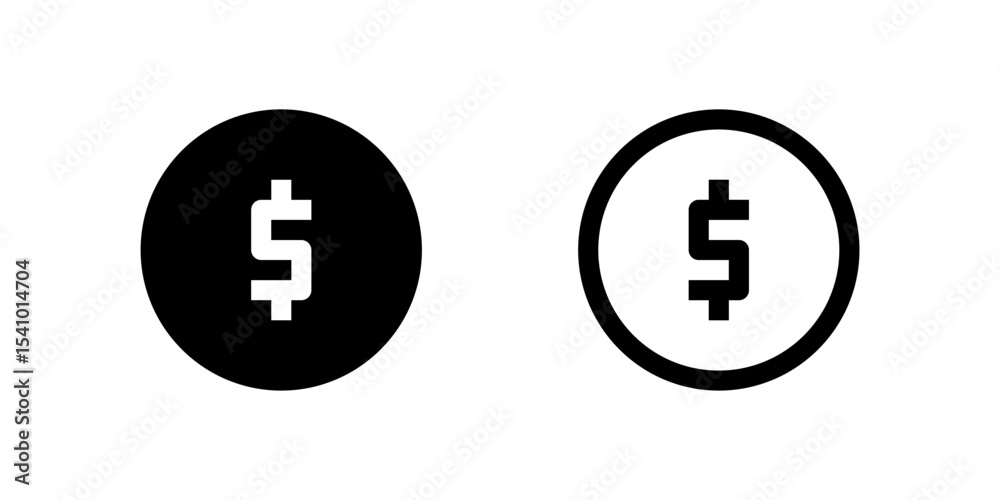 Dollar coin balance icon set for finance, accounting, and payment systems Dollar coin balance icon set for finance, accounting, and payment systems