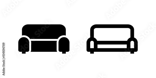 Sofa and couch icon set for home interior, real estate, or furniture stores