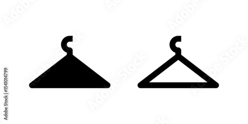 Clothes hanger icon set for wardrobe, apparel, and clothing store concepts