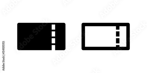 Ticket stub icon set for events, admission, and travel bookings