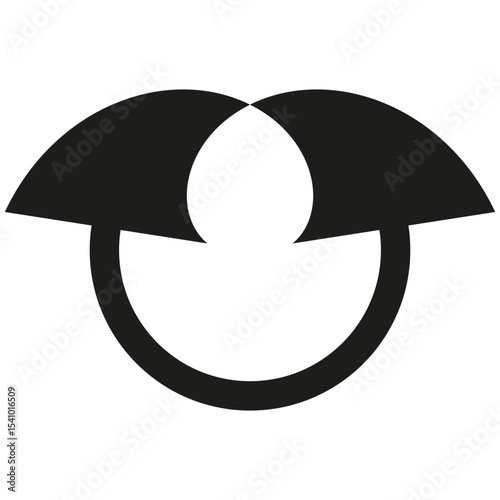 Abstract yin yang. Dual curved icon. Balanced circular emblem. Vector harmony shape.