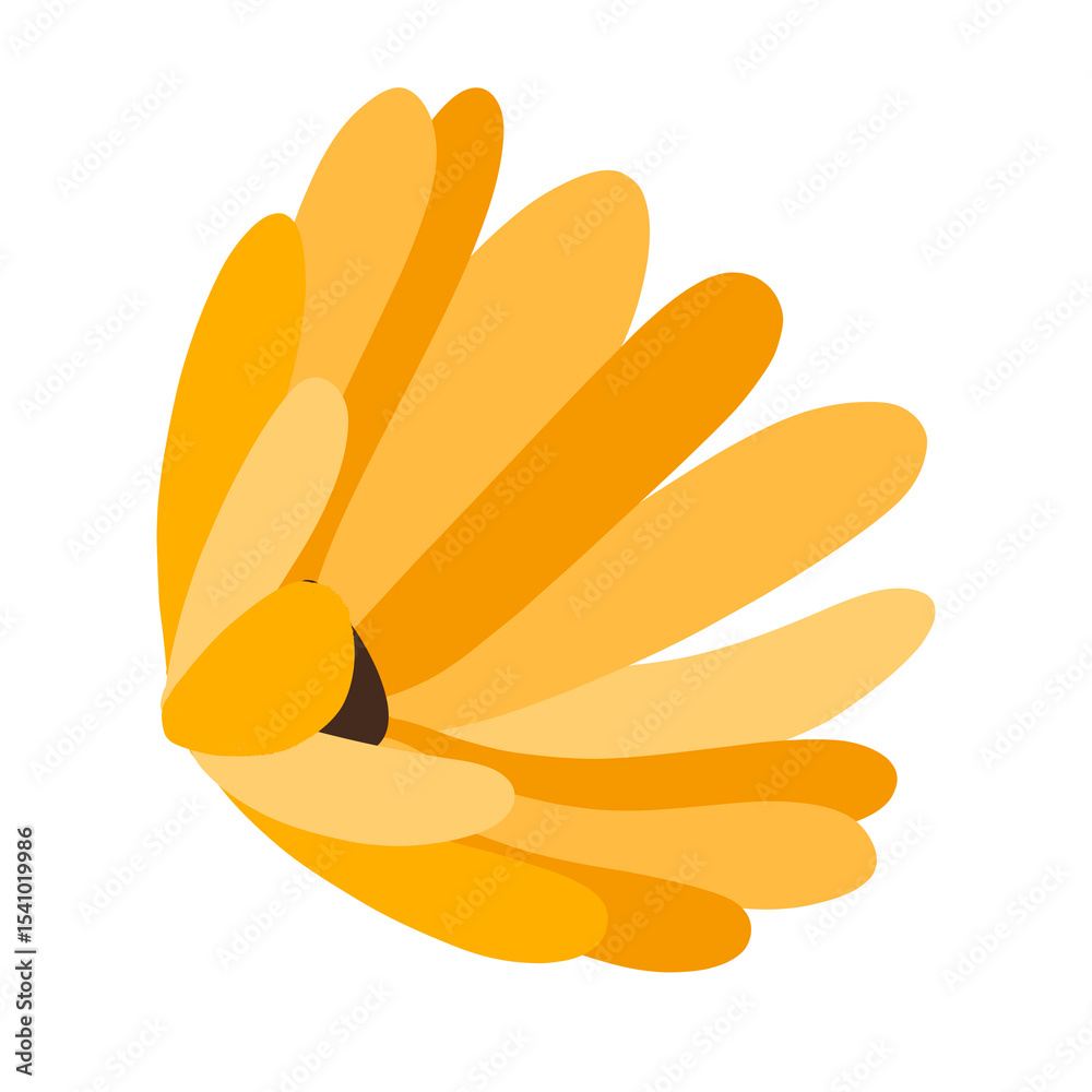 Fototapeta premium Yellow Flower Isolated on White Illustration 
