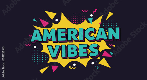 Colorful American Vibes Graphic Art Design for Home Decor and Apparel