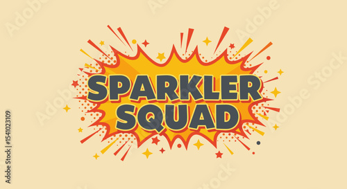 Creative Graphic Design for Sparker Squad Concept Featuring Colorful Explosive Elements