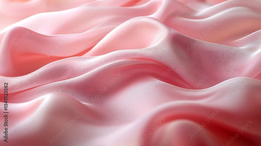 Obraz premium Soft pink fabric drapes elegantly showing texture and subtle light reflections