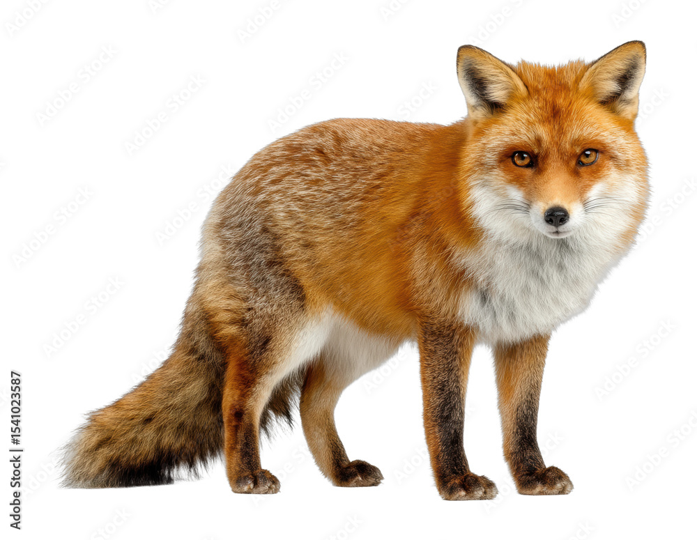Fototapeta premium Fox in nature wildlife forest environment animal behavior cut out png