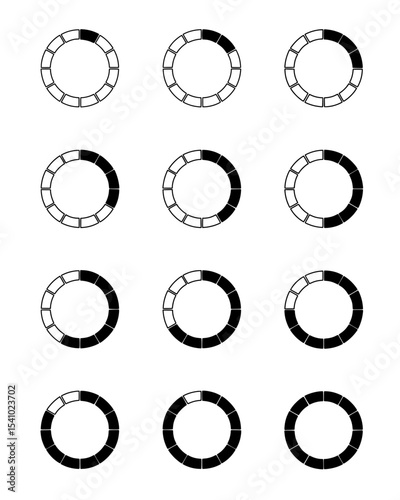 Dynamic Circular Progress Indicators Set (or) Segmented Ring Loading Icons