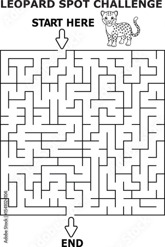 Leopard spot challenge maze activity for kids fun game
