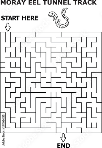 Moray eel tunnel track maze activity for kids