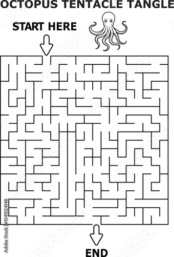 Octopus tentacle tangle maze activity for kids fun