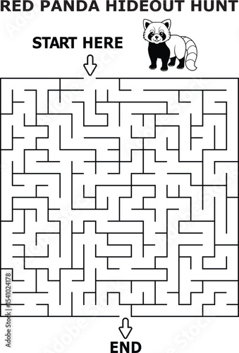 Red panda hideout hunt maze activity for kids