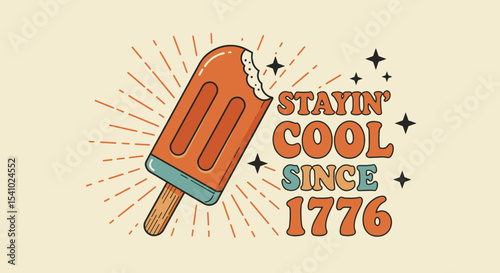 Vintage Popsicle Art Print for Summer Decor Featuring Retro Design and Playful Typography