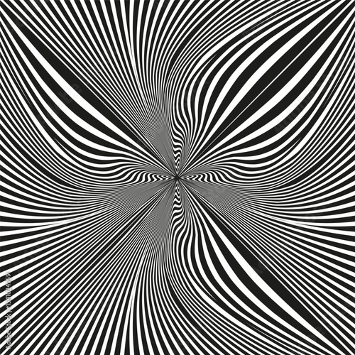 Abstract spiral pattern. Hypnotic Vector lines. Optical illusion element. Concentric wave design.