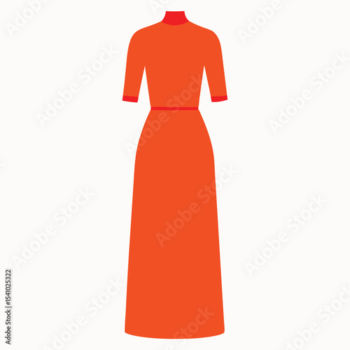 Dresses casual technical fashion illustration with long short elbow sleeves, knee mini midi maxi length skirt