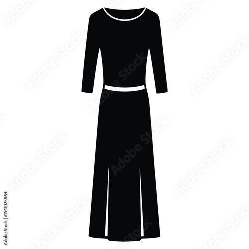 Dresses casual technical fashion illustration with long short elbow sleeves, knee mini midi maxi length skirt