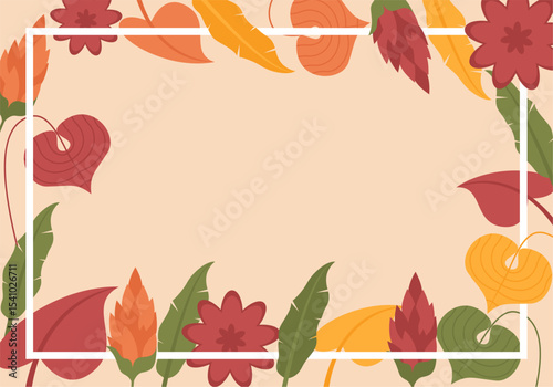 Floral banner with Tropical Flower Frame