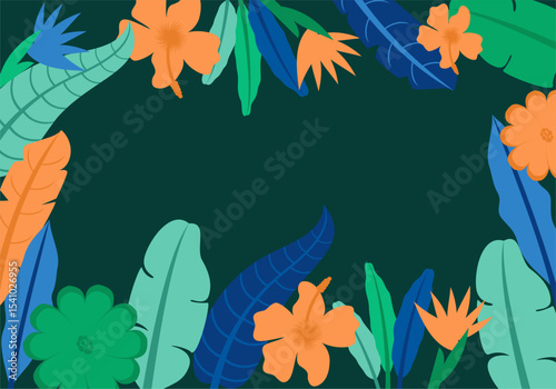 leaves seamless pattern Tropical Leaf Frame