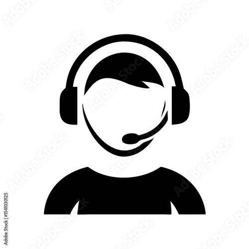 Listener Person Icon with Headphones On Vector Symbol