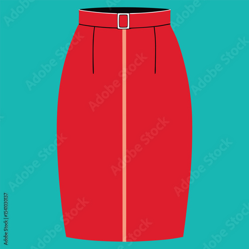 Isolated Skirt Dress object of clothes and fashion stylish wear fill in blank. Regular Leg Casual Trouser Zipper Sexy Skirt Illustration Vector Template