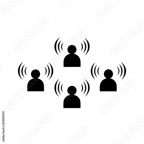 Podcast Audience Icon Multiple Small Human Silhouettes