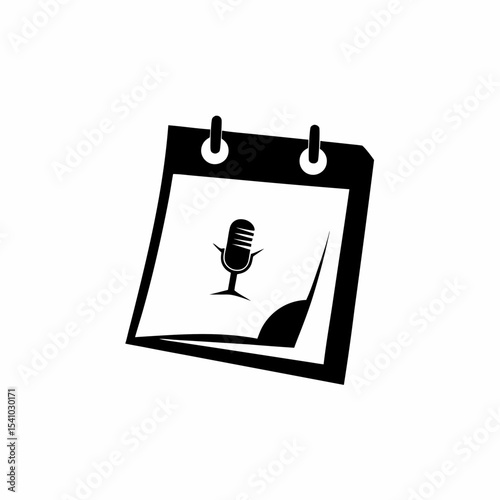 Podcast Calendar Icon Simple Calendar Page with Sound