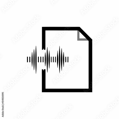 Podcast Episode Icon Simple Document Shape with Sound