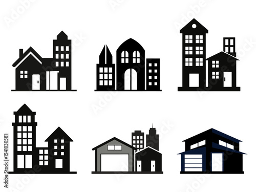 House and building icon set
