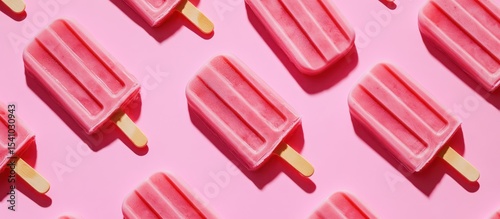 Pink popsicle pattern on a pink background