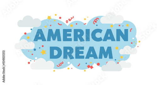 American Dream Concept Art with Playful Colors and Shapes for Diverse Audiences and Creative Projects