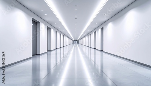 Endless White Corridor: A Modern Architectural Perspective