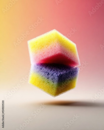 Floating Colorful Cubes of Candy on Gradient Background