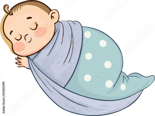 baby sleeping vector art