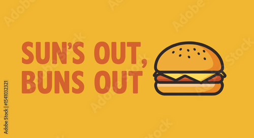 Summer BBQ Graphic with Burger and Catchy Phrase for Food Lovers