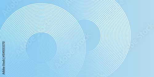 Abstract minimalist banner background, pastel colorful, blue and white gradations. Circle effect Vector ilustration
