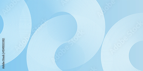 Abstract minimalist banner background, pastel colorful, blue and white gradations. Circle effect Vector ilustration
