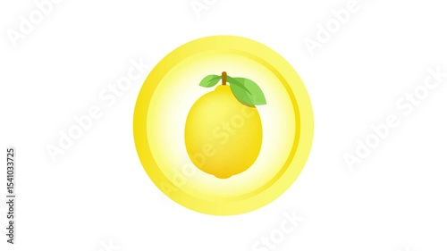 Lemon citrus fruit animation icon