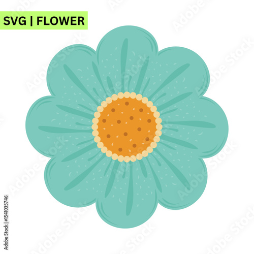A vibrant flower vector logo featuring a cute flower with colorful petals and a happy face, symbolizing joy and creativity in an eye-catching design.