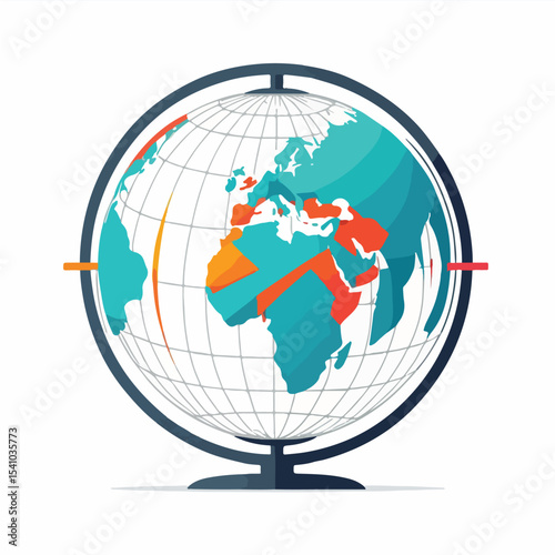 Globe with Financial Graph Vector