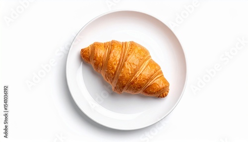 croissant with butter mockup on white background 