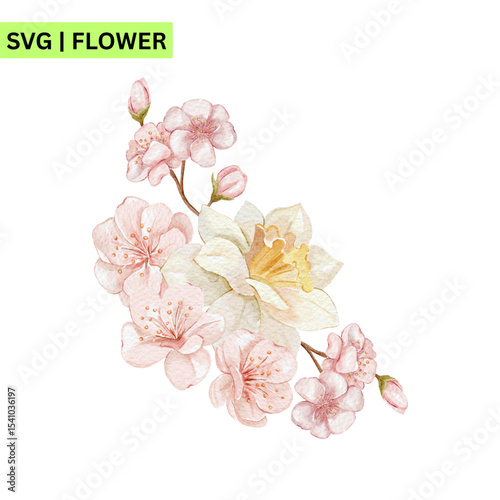 A charming vector logo design of a cute flower with whimsical details, embodying happiness and nature in a bold and inviting format.