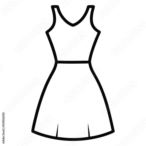 Sleeveless dress icon symbolizing women's casual clothing and summer fashion 