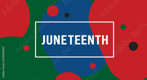 Juneteenth Celebration Graphic Design with Colorful Abstract Shapes for Educational and Promotional Use