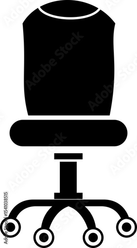 Stylish office chair icon featuring ergonomic designs in black and outline stroke aesthetics perfect for representing comfortable seating for working at a desk. Piece of furniture for living room,
