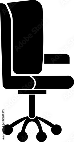Stylish office chair icon featuring ergonomic designs in black and outline stroke aesthetics perfect for representing comfortable seating for working at a desk. Piece of furniture for living room,